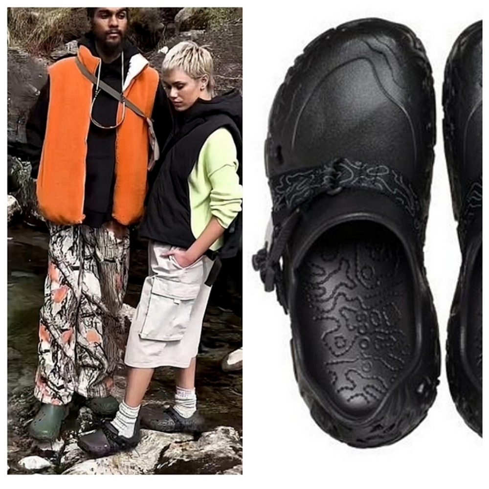 *RARE* Crocs All-Terrain Atlas Shoe Unisex Wm 10/ Men 8 Black Hiking Walking